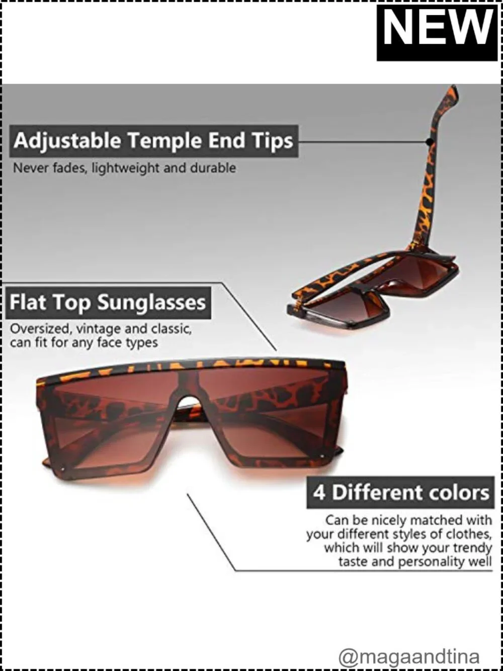 Oversized Square Sunglasses for Women Men 3 Pair Set
